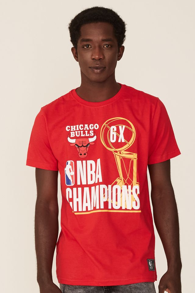 Camiseta-NBA-Estampada-Chicago-Bulls-Casual-Vermellha