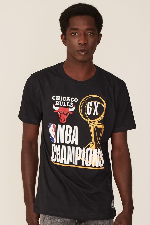 Camiseta-NBA-Estampada-Chicago-Bulls-Casual-Preta