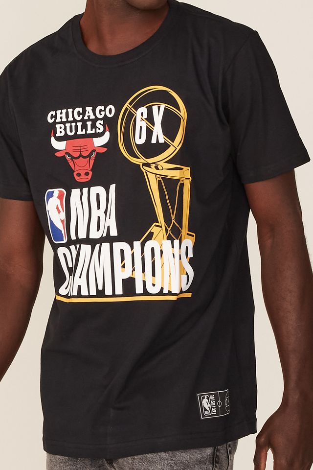 Camiseta-NBA-Estampada-Chicago-Bulls-Casual-Preta