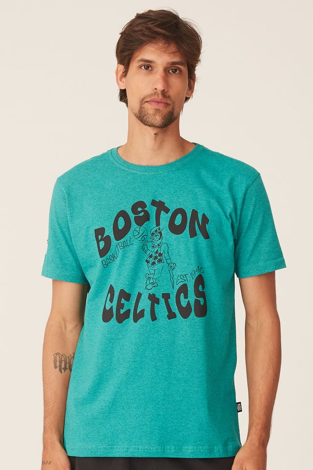 Camiseta-NBA-Estampada-Boston-Celtics-Casual-Verde-Mescla