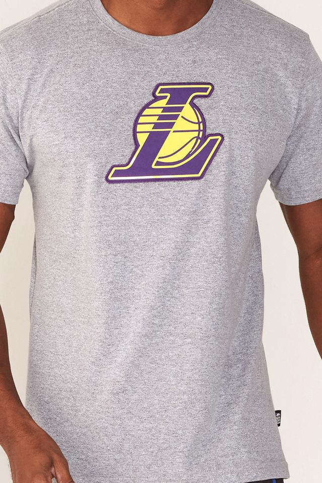 Camiseta-NBA-Especial-Los-Angeles-Lakers-Casual-Cinza
