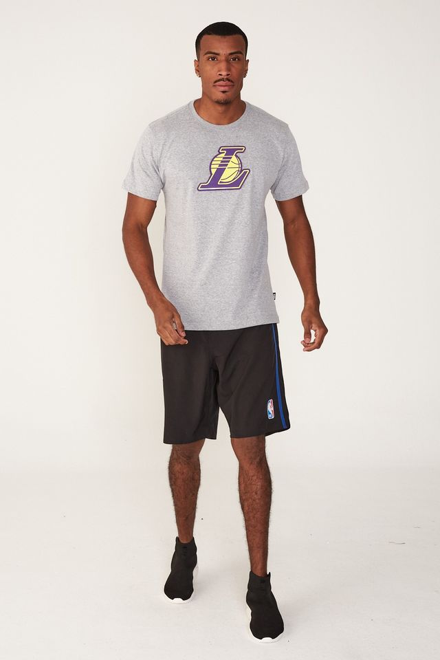 Camiseta-NBA-Especial-Los-Angeles-Lakers-Casual-Cinza