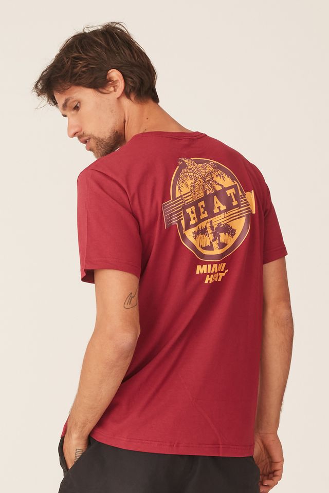 Camiseta-NBA-Estampada-Miami-Heat-Casual-Vinho