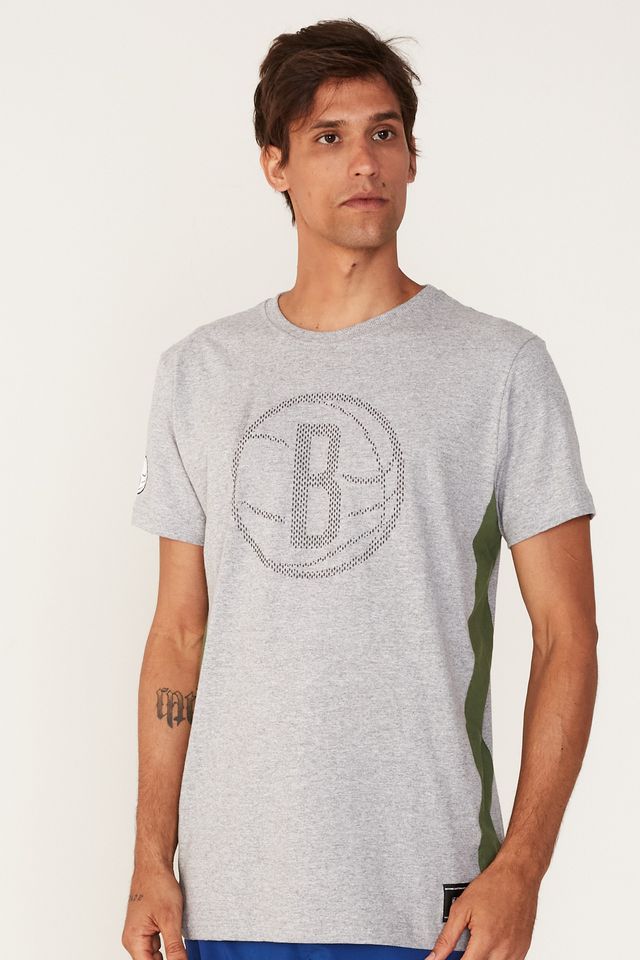 Camiseta-NBA-Especial-Brooklyn-Nets-Casual-Cinza-Mescla