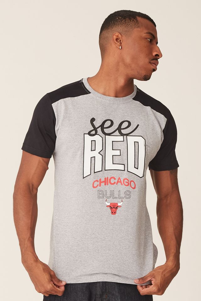 Camiseta-NBA-Especial-Chicago-Bulls-Casual-Cinza-Mescla