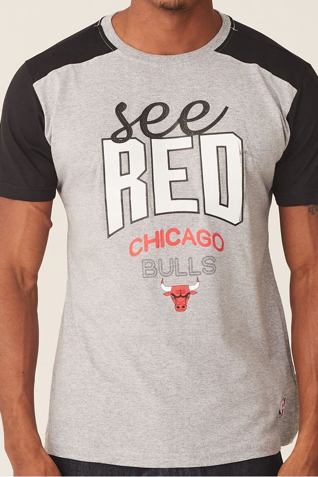 Camiseta-NBA-Especial-Chicago-Bulls-Casual-Cinza-Mescla