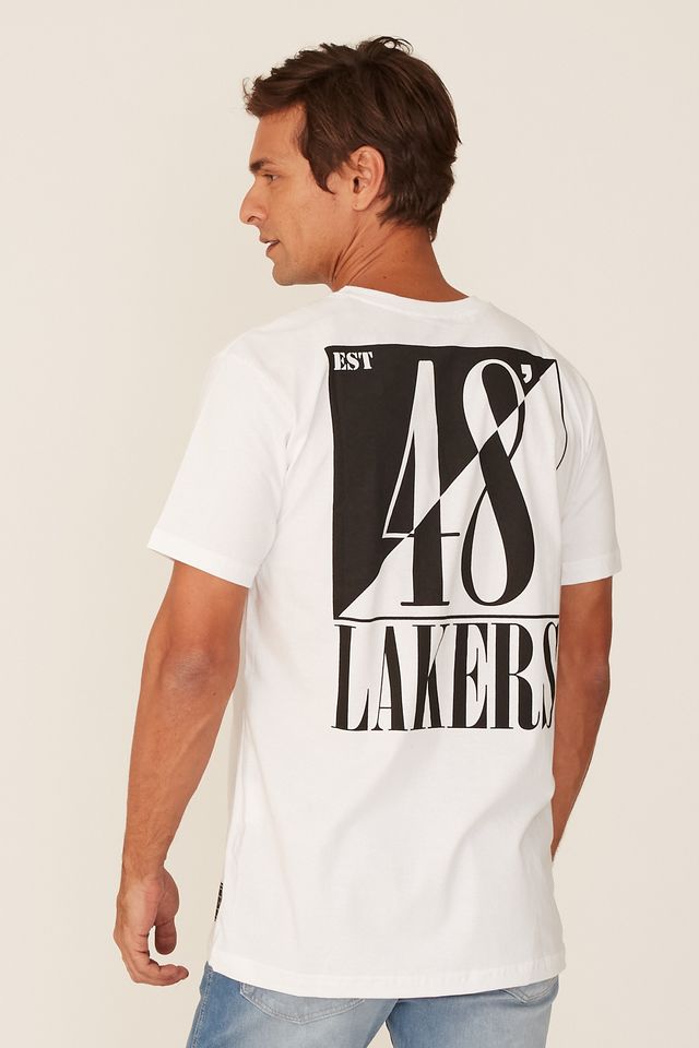 Camiseta-NBA-Estampada-Los-Angeles-Lakers-Casual-Off-White