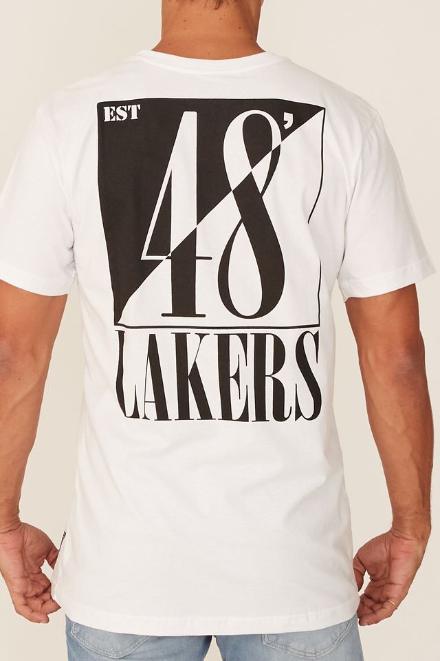 Camiseta-NBA-Estampada-Los-Angeles-Lakers-Casual-Off-White