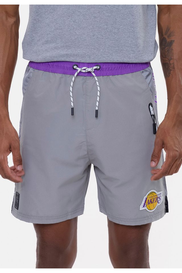 Shorts-NBA-Volley-Los-Angeles-Lakers-Cinza