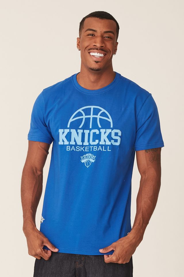 Camiseta-NBA-Estampada-New-York-Knicks-Casual-Azul-Royal