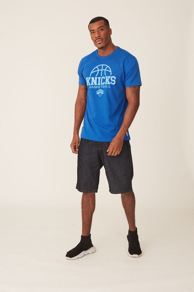 Camiseta-NBA-Estampada-New-York-Knicks-Casual-Azul-Royal