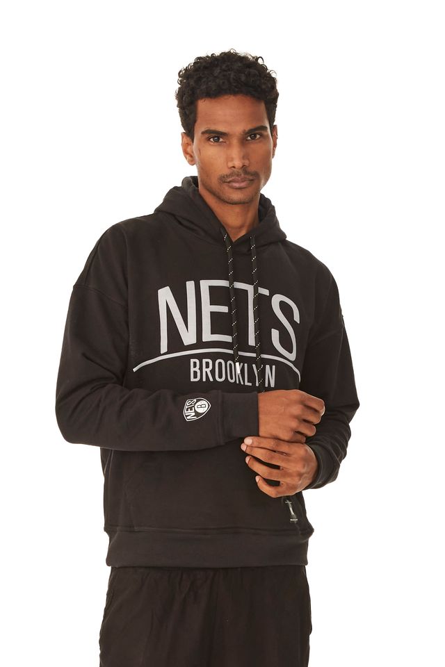 Moletom-NBA-Fechado-Com-Capuz-Brooklyn-Nets-Preto