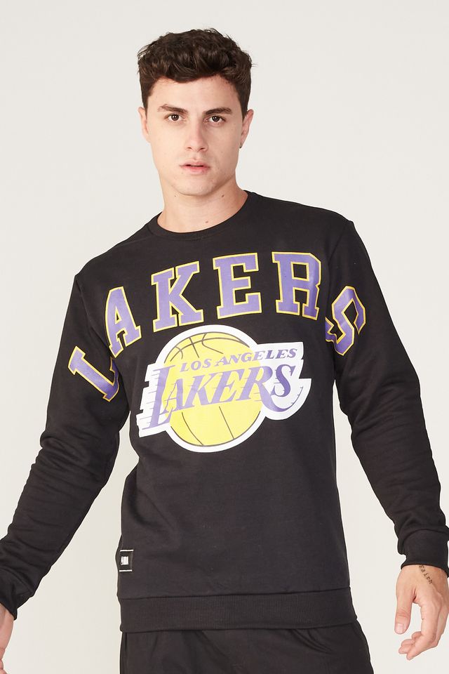 Moletom-NBA-Fechado-Com-Capuz-Los-Angeles-Lakers-Preto