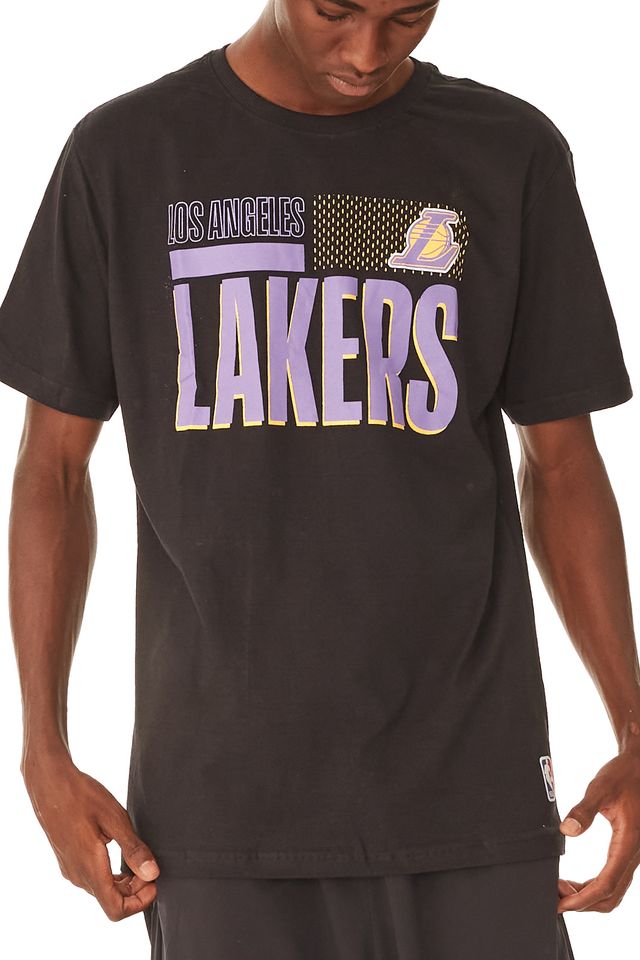 Camiseta-NBA-Estampada-Los-Angeles-Lakers-Preta