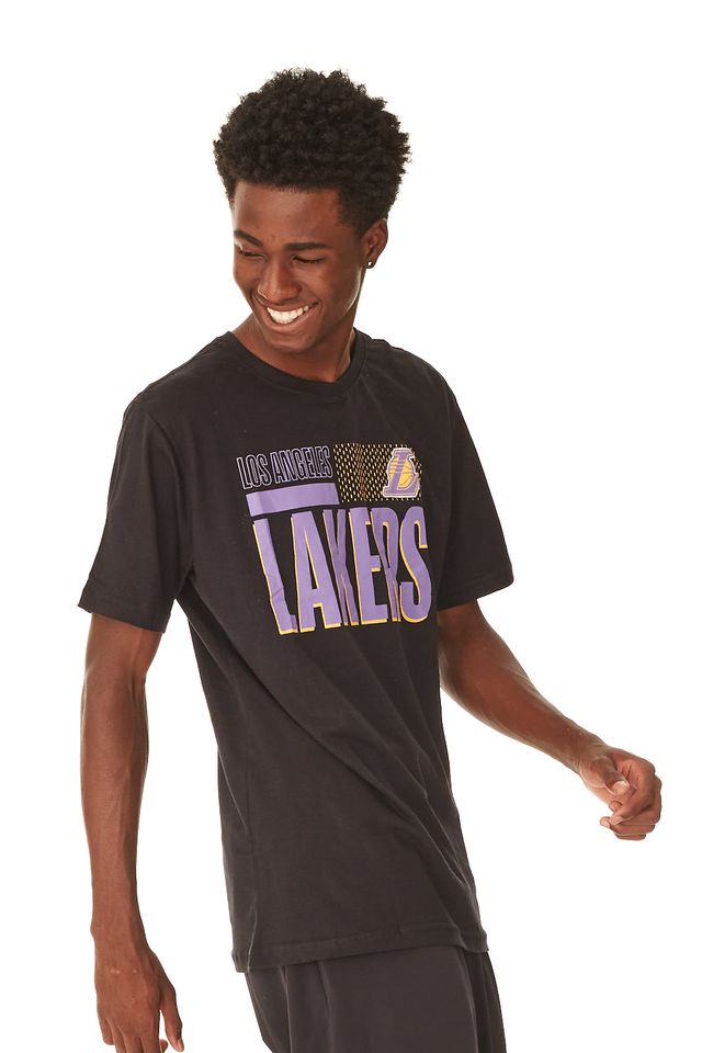 Camiseta-NBA-Estampada-Los-Angeles-Lakers-Preta