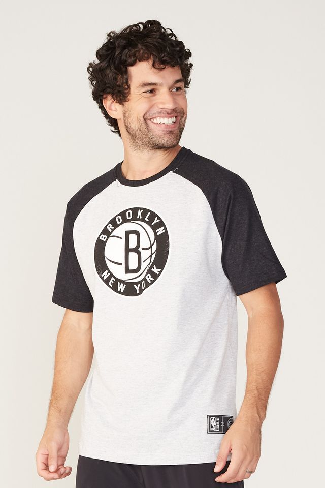 Camiseta-NBA-Estampada-Brooklyn-Nets-Cinza-Mescla