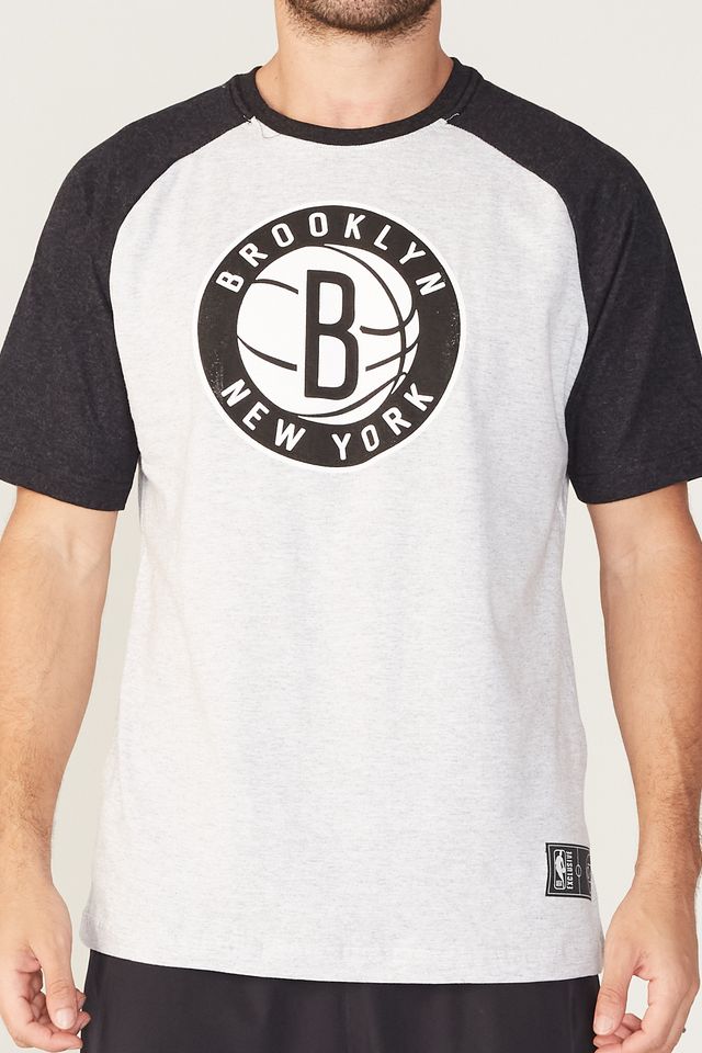 Camiseta-NBA-Estampada-Brooklyn-Nets-Cinza-Mescla