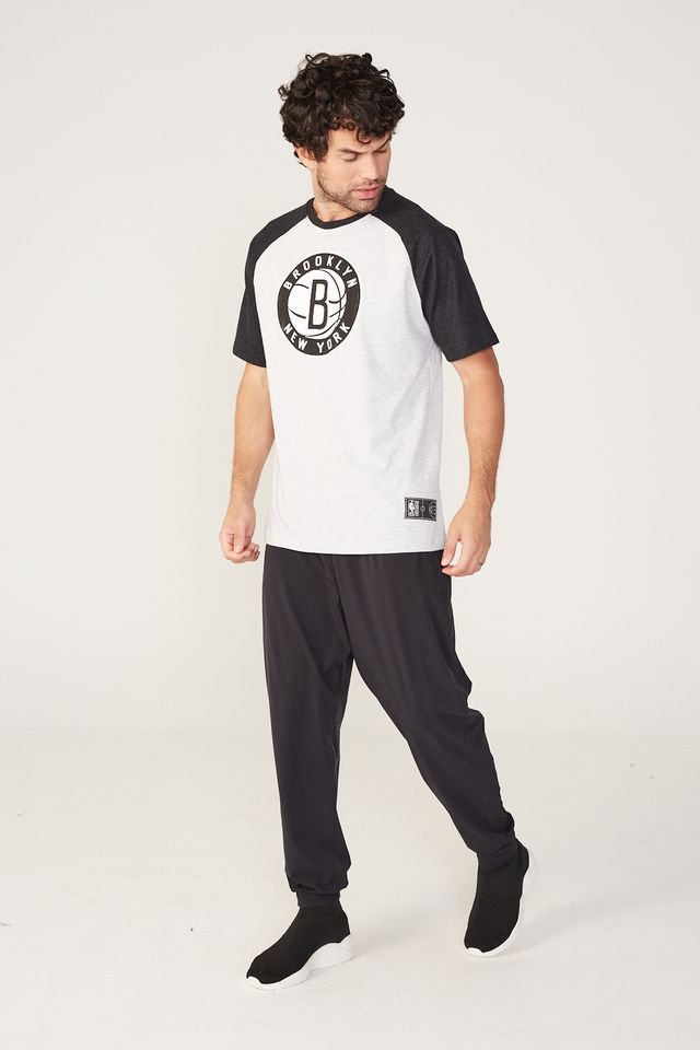 Camiseta-NBA-Estampada-Brooklyn-Nets-Cinza-Mescla