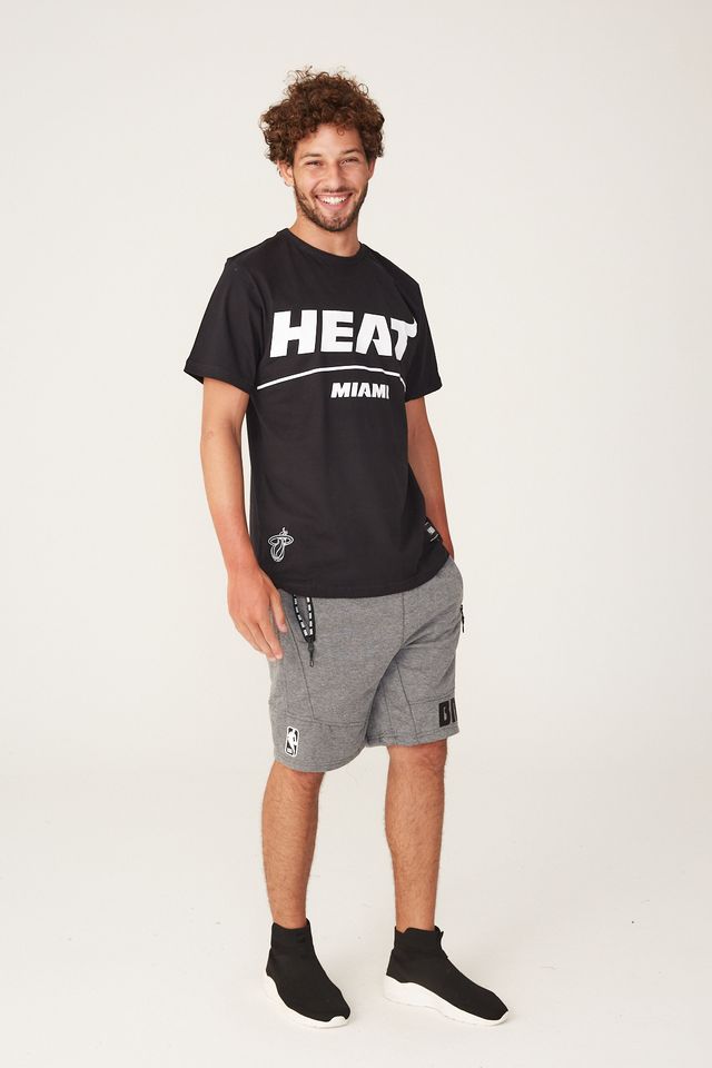 Camiseta-NBA-Estampada-Miami-Heat-Preta