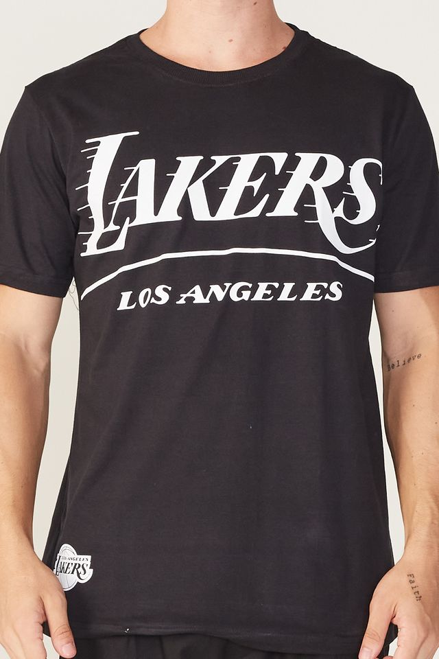 Camiseta-NBA-Estampada-Los-Angeles-Lakers-Preta