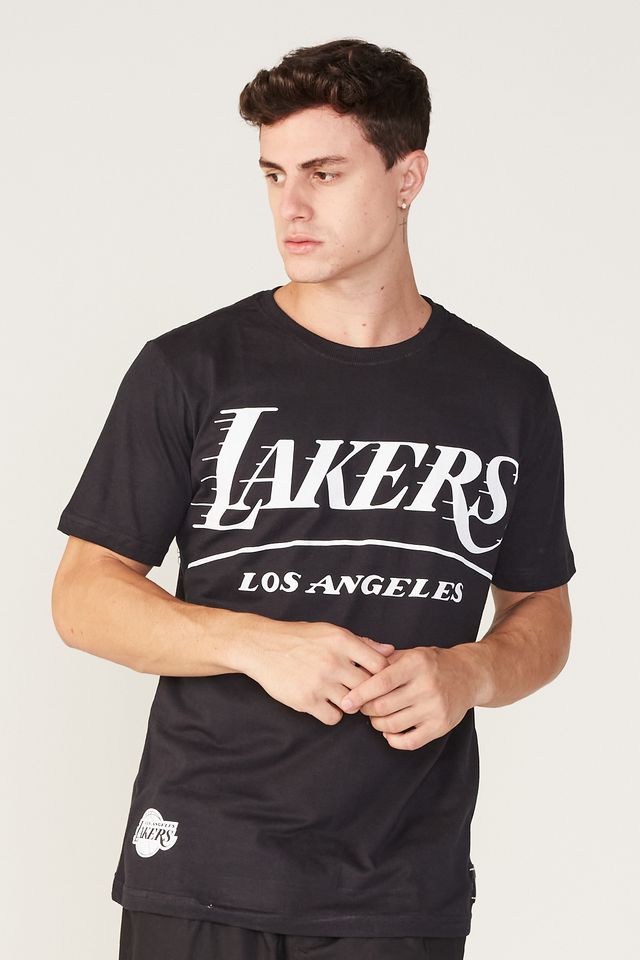 Camiseta-NBA-Estampada-Los-Angeles-Lakers-Preta