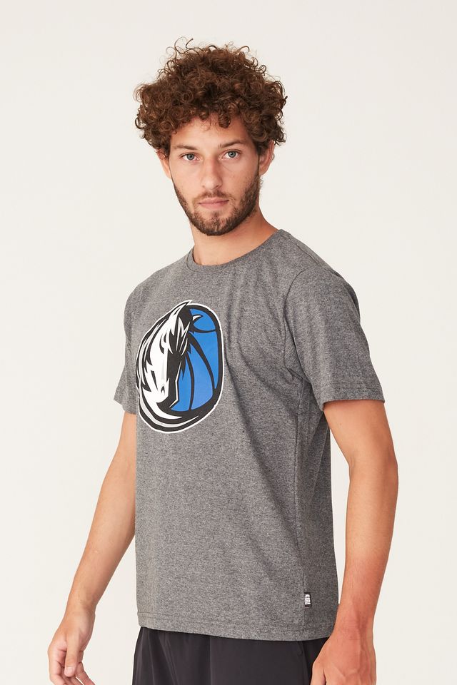 Camiseta-NBA-Estampada-Dallas-Mavericks-Cinza-Mescla-Escuro