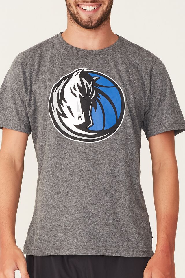 Camiseta-NBA-Estampada-Dallas-Mavericks-Cinza-Mescla-Escuro