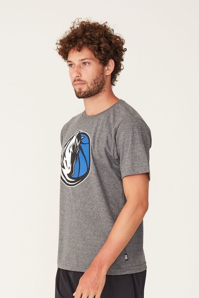 Camiseta-NBA-Estampada-Dallas-Mavericks-Cinza-Mescla-Escuro