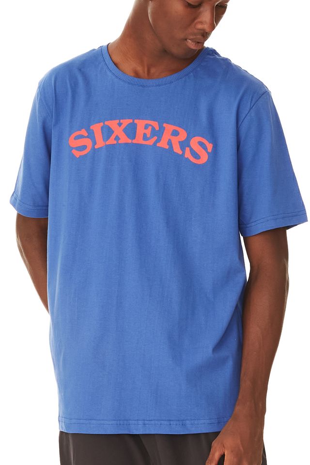 Camiseta-NBA-Estampada-Philadelphia-76ERS-Azul