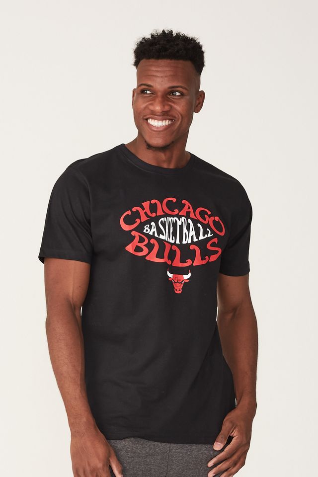 Camiseta-NBA-Estampada-Chicago-Bulls-Preta