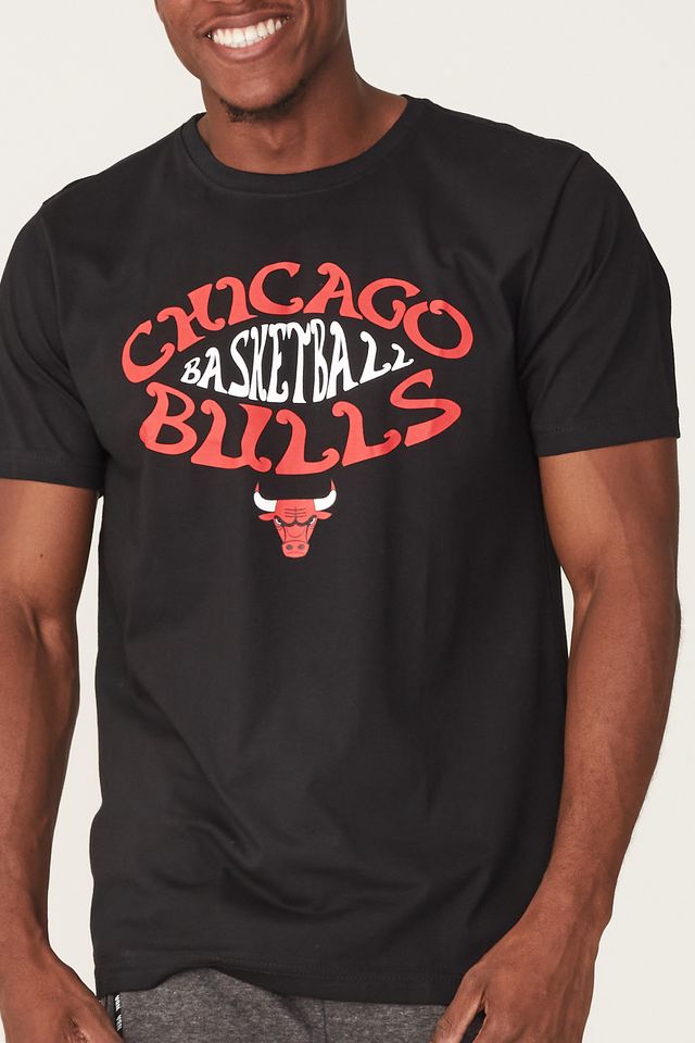 Camiseta-NBA-Estampada-Chicago-Bulls-Preta