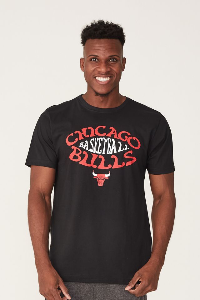 Camiseta-NBA-Estampada-Chicago-Bulls-Preta