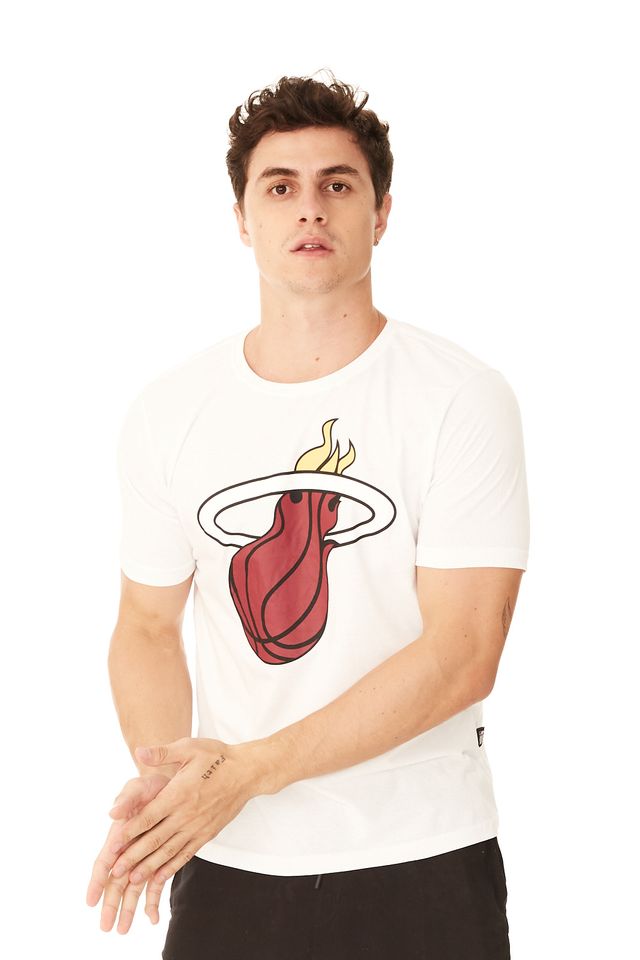 Camiseta-NBA-Estampada-Miami-Heat-Branca