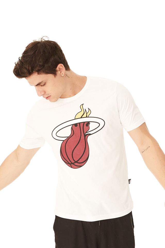 Camiseta-NBA-Estampada-Miami-Heat-Branca
