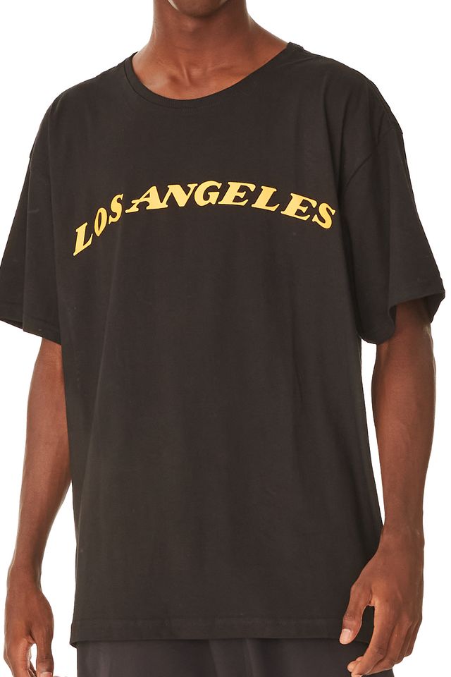 Camiseta-NBA-Plus-Size-Estampada-Los-Angeles-Lakers-Preta
