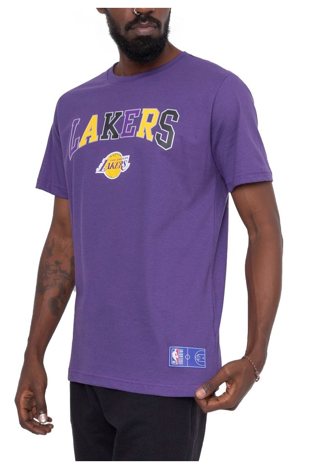 Camiseta-NBA-Estampada-Los-Angeles-Lakers-Roxa