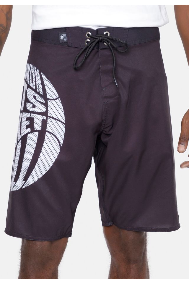 Boardshort-NBA-Basketball-Brooklyn-Nets-Preto