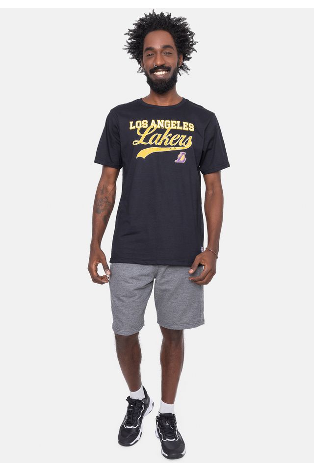 Camiseta-NBA-College-Logo-Los-Angeles-Lakers-Preta