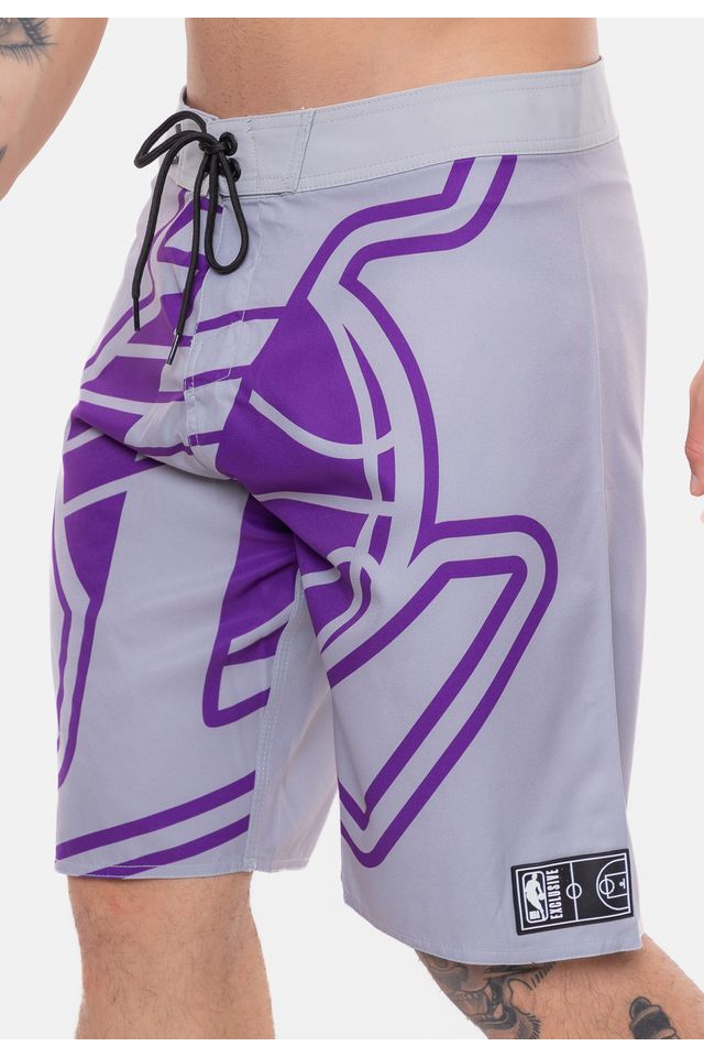 Boardshort-NBA-Maxi-Logo-Los-Angeles-Lakers-Cinza