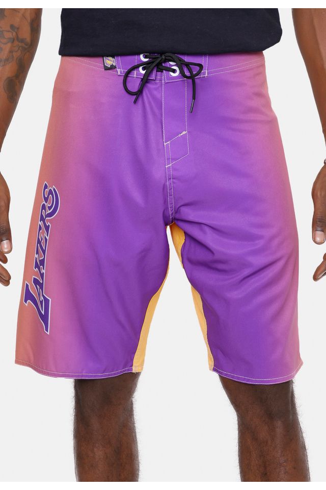 Boardshort-NBA-Gradient-Los-Angelels-Lakers-Amarelo