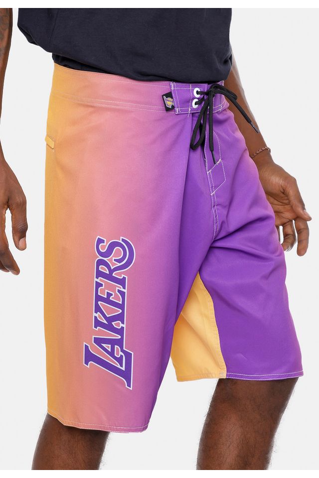 Boardshort-NBA-Gradient-Los-Angelels-Lakers-Amarelo