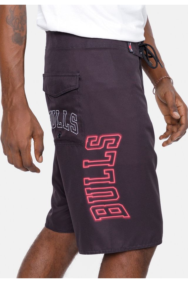 Boardshort-NBA-Blur-Logo-Chicago-Bulls-Preto