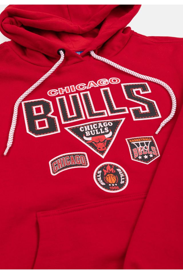 Moletom-NBA-Juvenil-Patches-Logo-Chicago-Bulls-Vermelho