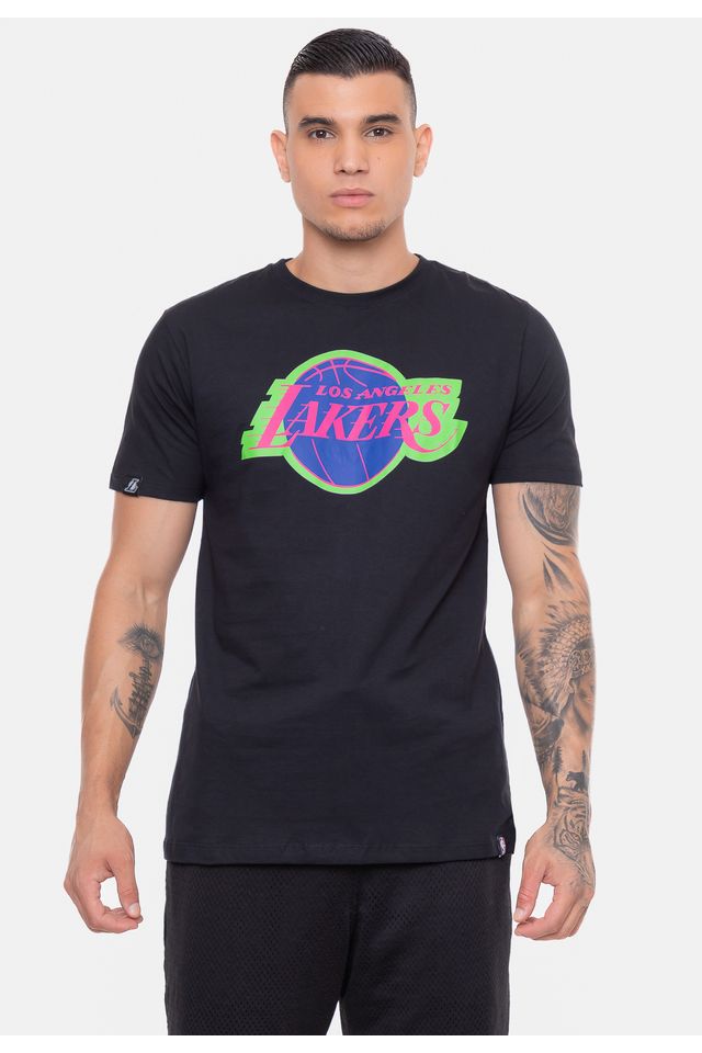 Camiseta-NBA-Neon-Colors-Los-Angeles-Lakers-Preta