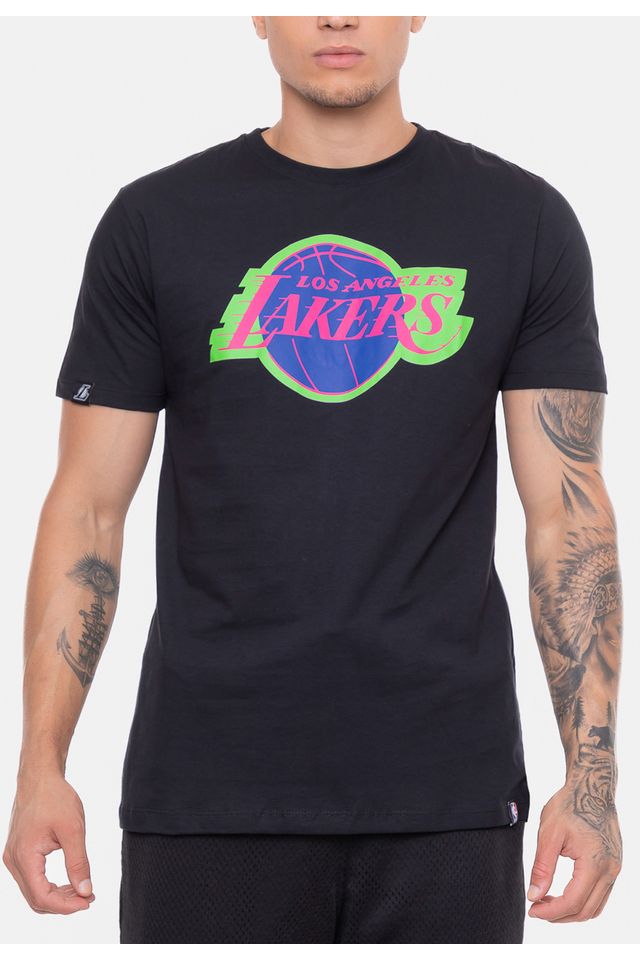 Camiseta-NBA-Neon-Colors-Los-Angeles-Lakers-Preta