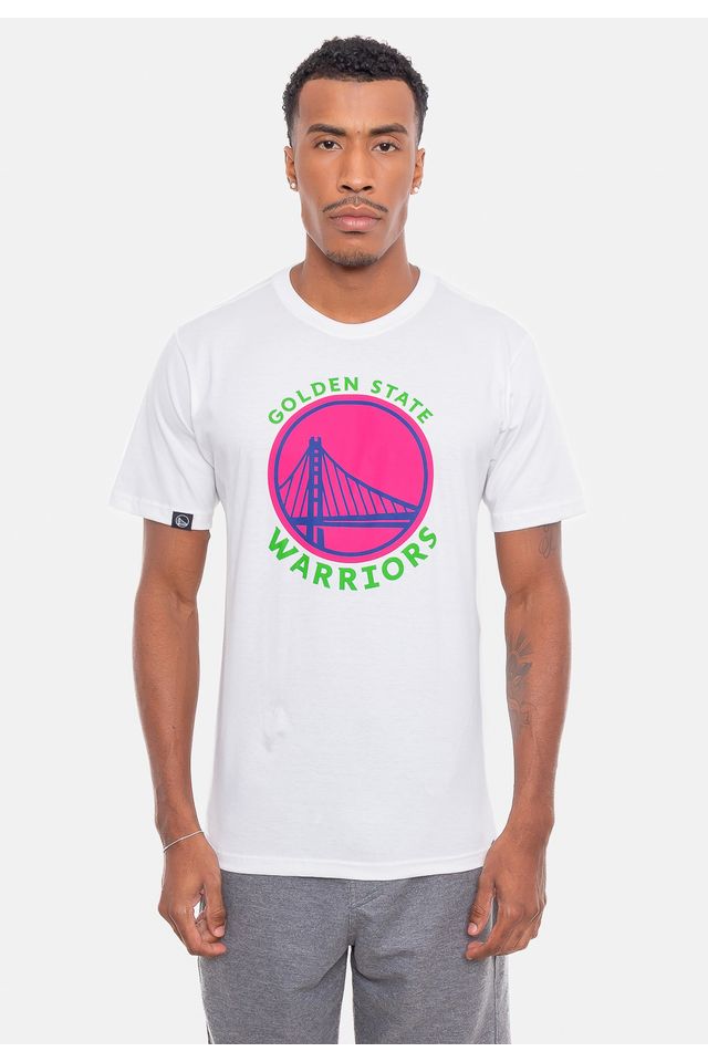 Camiseta-NBA-Neon-Colors-Golden-State-Warriors-Branca