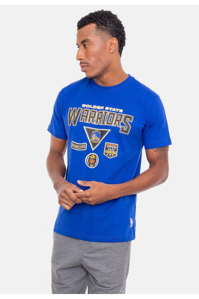 Camiseta-NBA-Patches-Logo-Golden-State-Warriors-Azul-Royal