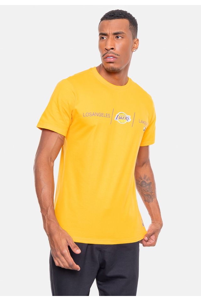 Camiseta-NBA-Basic-Logo-Los-Angeles-Lakers-Amarela-Cadmium