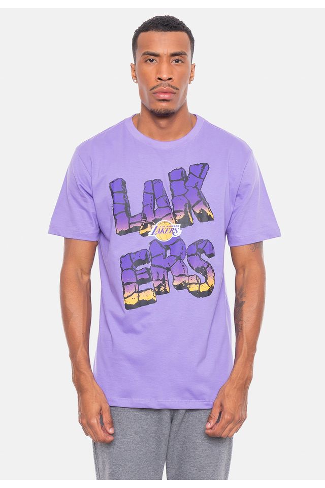 Camiseta-NBA-Rock-Team-Los-Angeles-Lakers-Lilas