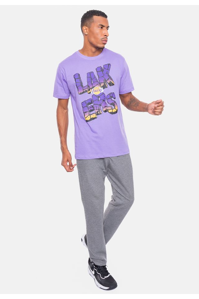 Camiseta-NBA-Rock-Team-Los-Angeles-Lakers-Lilas